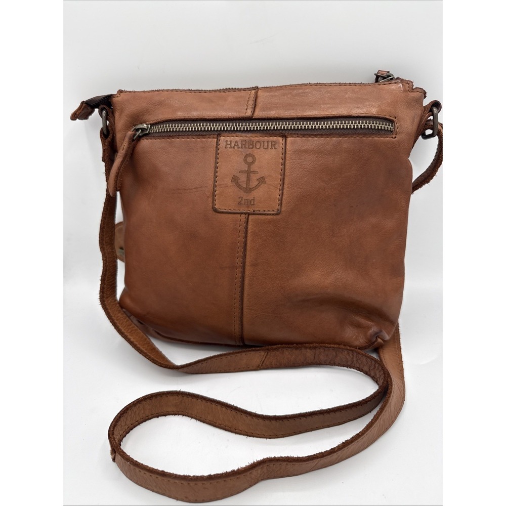 Harbor 2nd Leather Brown Vera Shoulder Bag Purse EUC